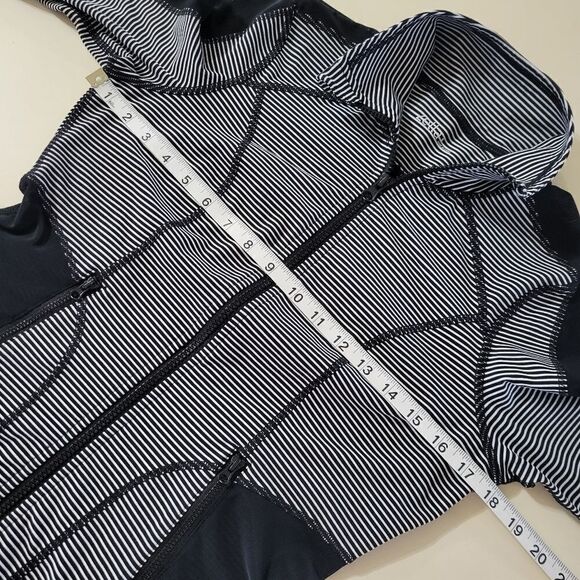 Zella Women's Black Stripe Full Zip Jacket Mesh Inserts - Picture 3 of 14